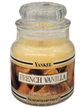 RARE Vintage Yankee Candle French Vanilla 3.7oz Small Jar Retired Black Band HTF